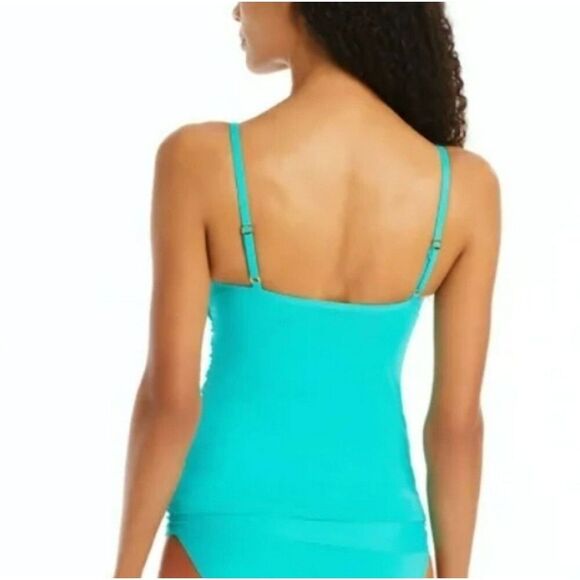 $89 NEW ROD BEATTIE BLEU TANKINI SWIMSUIT TOP ADJUSTABLE STRAP 4 SMALL NWT - Picture 2 of 3